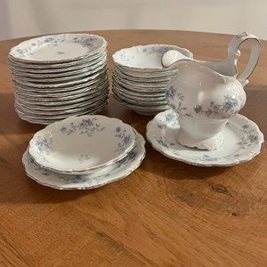 RARE FIND: Johann Haviland Bavaria Vintage Blue Garland, Dessert Set.